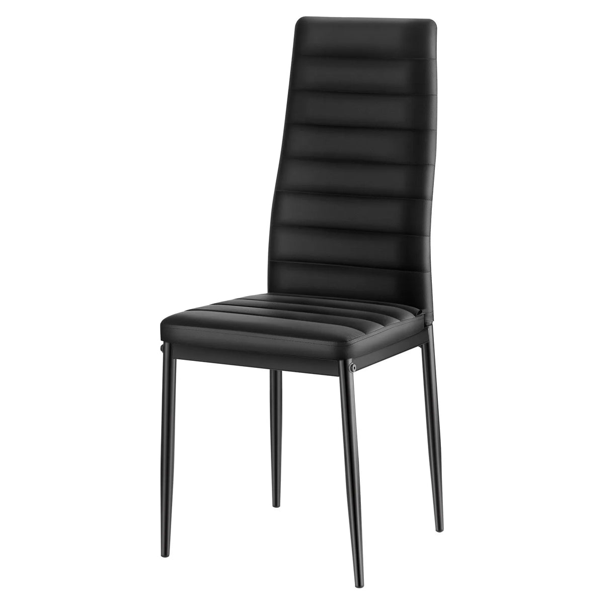 VEVOR 6 Pieces Modern Dining Chairs with Leather Upholstery, Metal Legs and Thick Padding, Black