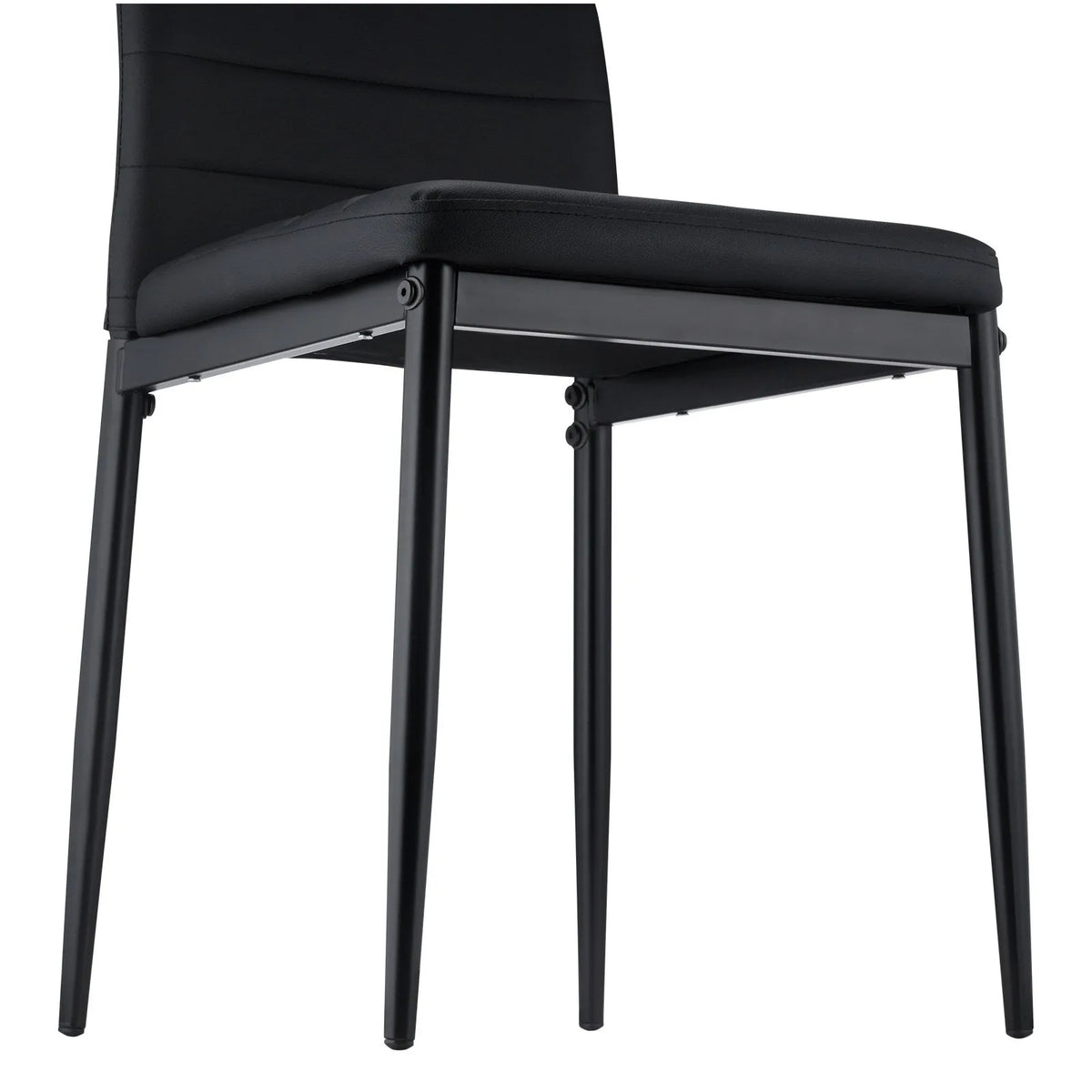 VEVOR 6 Pieces Modern Dining Chairs with Leather Upholstery, Metal Legs and Thick Padding, Black
