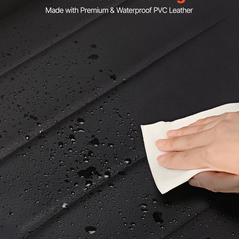 VEVOR 6 gab. mūsdienīgi ēdamistabas krēsli ar ādas apdari, metāla kājām un bieziem polsterējumiem, melni