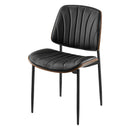 VEVOR 2 gab. mūsdienīgi krēsli ar ādas apdari, biezām sēdvietām un metāla kājām, melni