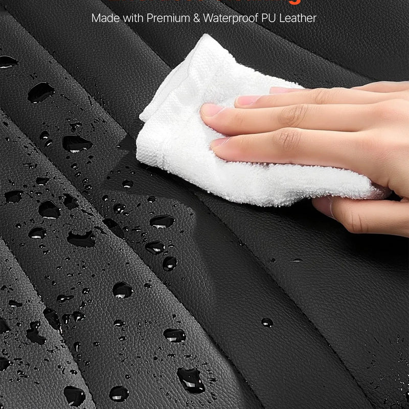 VEVOR 2 gab. mūsdienīgi krēsli ar ādas apdari, biezām sēdvietām un metāla kājām, melni