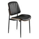 VEVOR 2 gab. mūsdienīgi krēsli ar ādas apdari, biezām sēdvietām un metāla kājām, melni