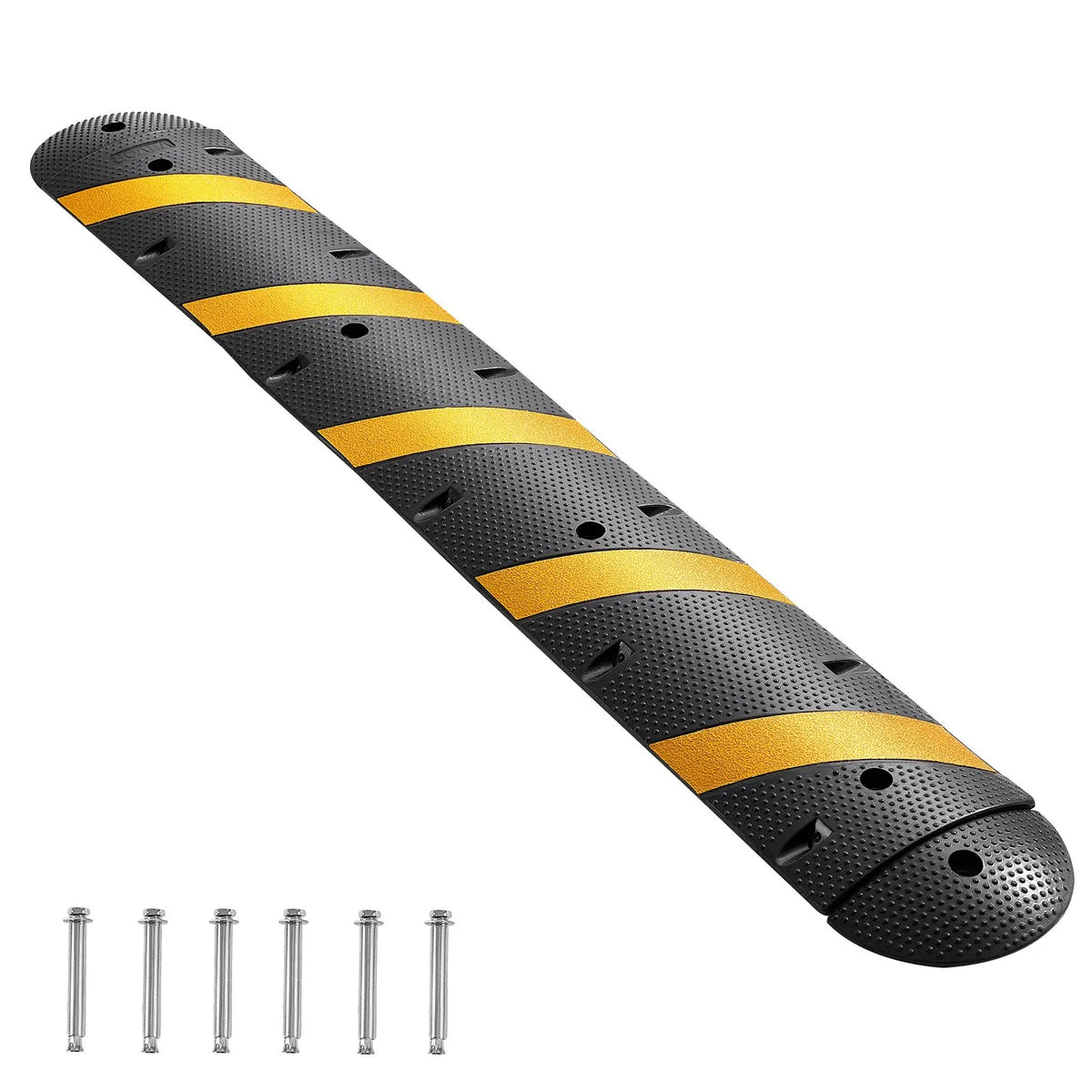 VEVOR 1830 mm gumijas ātrumvaļnis ar 2 kabeļu kanāliem, slodze līdz 9 979 kg/ass, smagās klases kabeļu aizsarguzbrauktuve ar izplešanās skrūvēm, piemērots asfaltam, betonam un grants segumam, 1 gab. - ZEMLETES.LV