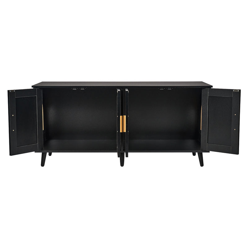 VEVOR kaķu tualetes skapītis 2 kaķiem ar rotanga durvīm, 120 × 50 × 55 cm, melns