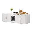 VEVOR Cat Litter Box Enclosure Wooden Litter Box Furniture Hidden 147.1 cm White