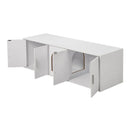 VEVOR Cat Litter Box Enclosure Wooden Litter Box Furniture Hidden 147.1 cm White