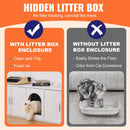 VEVOR Cat Litter Box Enclosure Wooden Litter Box Furniture Hidden 147.1 cm White