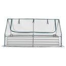 VEVOR paaugstinātā dārza dobe ar pārsegu 1800 × 900 × 300 mm, taisnstūra cinkota metāla stādīšanas kaste āra lietošanai ar PE siltumnīcas pārsegu un cimdiem, rūsas izturīgs alu-cinka pārklājums, ziedu un dārzeņu audzēšanai, sudraba krāsā