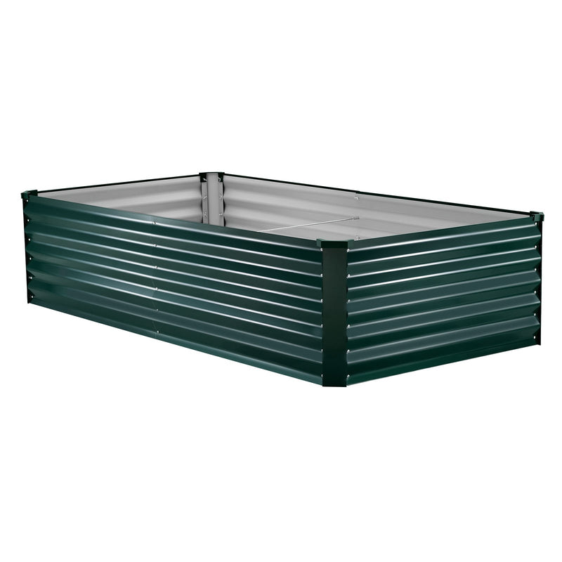 VEVOR cinkota paaugstinātā dārza dobe 2030 × 1020 × 460 mm, taisnstūra metāla stādīšanas kaste āra lietošanai, rūsas izturīga alu - cinka paaugstinātā dobe ar cimdiem, ziedu un dārzeņu audzēšanai, tumši zaļa - ZEMLETES.LV