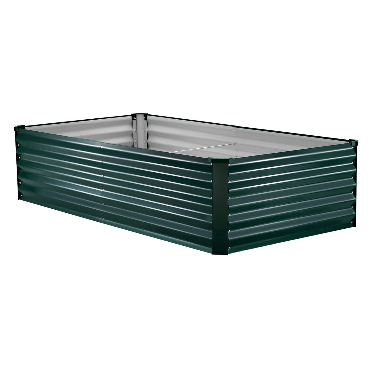 VEVOR cinkota paaugstinātā dārza dobe 2030 × 1020 × 460 mm, taisnstūra metāla stādīšanas kaste āra lietošanai, rūsas izturīga alu - cinka paaugstinātā dobe ar cimdiem, ziedu un dārzeņu audzēšanai, tumši zaļa - ZEMLETES.LV