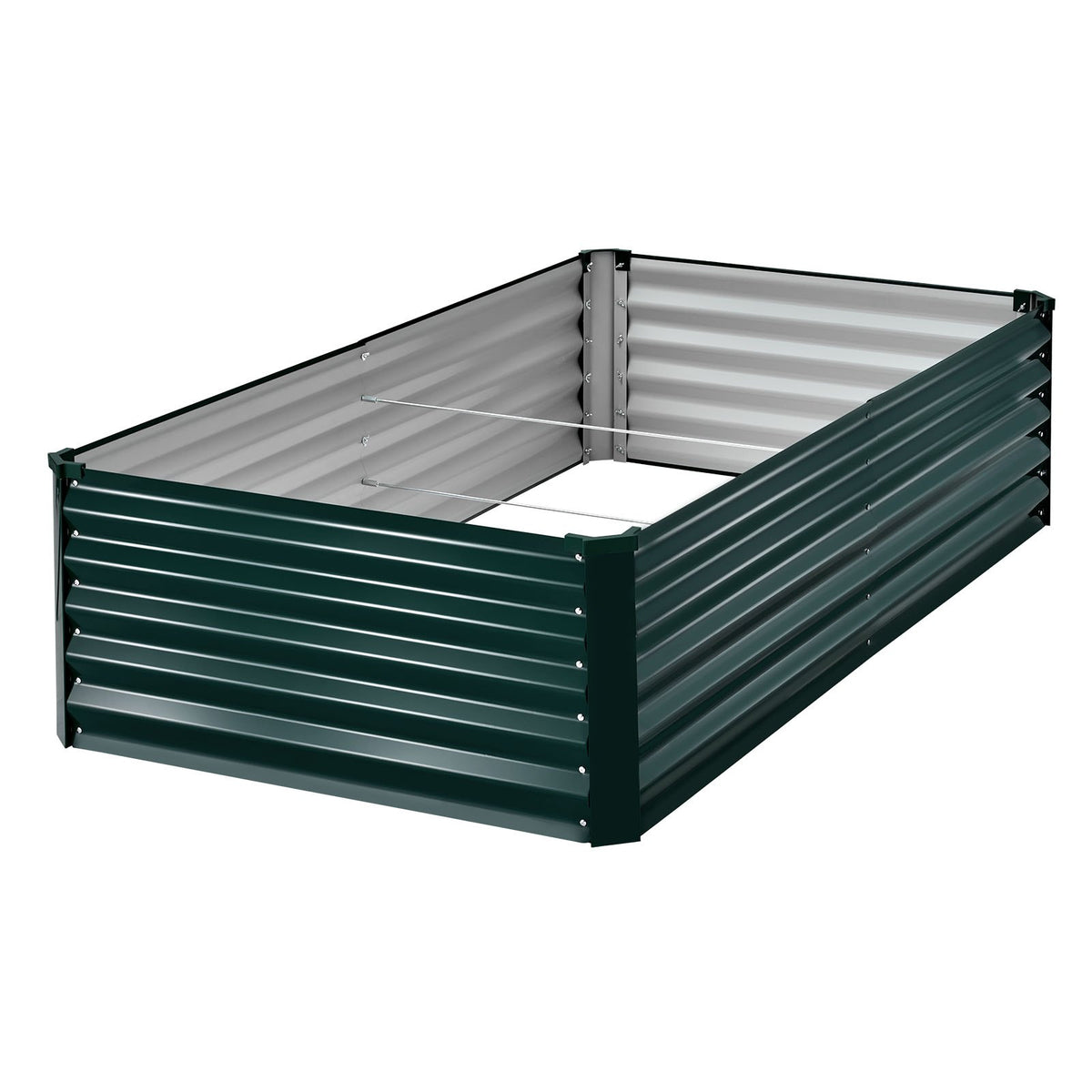 VEVOR cinkota paaugstinātā dārza dobe 2030 × 1020 × 460 mm, taisnstūra metāla stādīšanas kaste āra lietošanai, rūsas izturīga alu - cinka paaugstinātā dobe ar cimdiem, ziedu un dārzeņu audzēšanai, tumši zaļa - ZEMLETES.LV