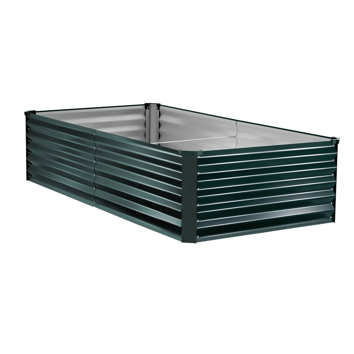 VEVOR cinkota paaugstinātā dārza dobe 2030 × 1020 × 460 mm, taisnstūra metāla stādīšanas kaste āra lietošanai, rūsas izturīga alu - cinka paaugstinātā dobe ar cimdiem, ziedu un dārzeņu audzēšanai, tumši zaļa - ZEMLETES.LV