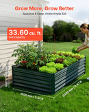 VEVOR cinkota paaugstinātā dārza dobe 2030 × 1020 × 460 mm, taisnstūra metāla stādīšanas kaste āra lietošanai, rūsas izturīga alu - cinka paaugstinātā dobe ar cimdiem, ziedu un dārzeņu audzēšanai, tumši zaļa - ZEMLETES.LV