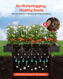 VEVOR 2 gab. cinkotas paaugstinātās dārza dobes 2400 × 1200 × 300 mm, taisnstūra metāla stādīšanas kastes komplekts āra lietošanai ar cimdiem, Alu-cinka pārklājums, ziedu un dārzeņu audzēšanai, tumši pelēka