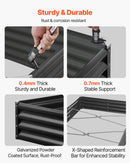 VEVOR metāla paaugstinātā dārza dobe 2,4 × 1,2 × 0,3 m, āra Galvalume stādīšanas kaste ar atvērtu apakšu, liela dobe dārzeņu, ziedu, garšaugu un sukulentu audzēšanai, tumši pelēka