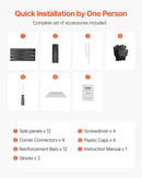 VEVOR metāla paaugstinātā dārza dobe 2,4 × 1,2 × 0,3 m, āra Galvalume stādīšanas kaste ar atvērtu apakšu, liela dobe dārzeņu, ziedu, garšaugu un sukulentu audzēšanai, tumši pelēka