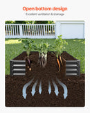 VEVOR metāla paaugstinātā dārza dobe 2,4 × 1,2 × 0,3 m, āra Galvalume stādīšanas kaste ar atvērtu apakšu, liela dobe dārzeņu, ziedu, garšaugu un sukulentu audzēšanai, tumši pelēka