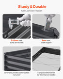 Metāla paaugstinātā dārza dobe 244 × 122 × 30 cm āra cinkota stādīšanas kaste tumši pelēka