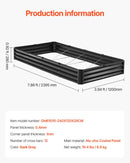 Metāla paaugstinātā dārza dobe 244 × 122 × 30 cm āra cinkota stādīšanas kaste tumši pelēka