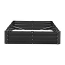 Metāla paaugstinātā dārza dobe 244 × 122 × 30 cm āra cinkota stādīšanas kaste tumši pelēka