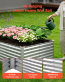 VEVOR cinkota paaugstinātā dārza dobe 2400 × 1200 × 620 mm, taisnstūra metāla stādīšanas kaste bez pamatnes ar cimdiem, Alu-cinka pārklājums, piemērota ziedu un dārzeņu audzēšanai, sudraba krāsā