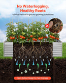 VEVOR cinkota paaugstinātā dārza dobe 2400 × 1200 × 620 mm, taisnstūra metāla stādīšanas kaste bez pamatnes ar cimdiem, Alu-cinka pārklājums, piemērota ziedu un dārzeņu audzēšanai, sudraba krāsā