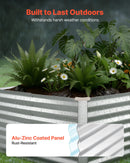 VEVOR cinkota paaugstinātā dārza dobe 2400 × 1200 × 620 mm, taisnstūra metāla stādīšanas kaste bez pamatnes ar cimdiem, Alu-cinka pārklājums, piemērota ziedu un dārzeņu audzēšanai, sudraba krāsā