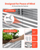 VEVOR cinkota paaugstinātā dārza dobe 2400 × 1200 × 620 mm, taisnstūra metāla stādīšanas kaste bez pamatnes ar cimdiem, Alu-cinka pārklājums, piemērota ziedu un dārzeņu audzēšanai, sudraba krāsā