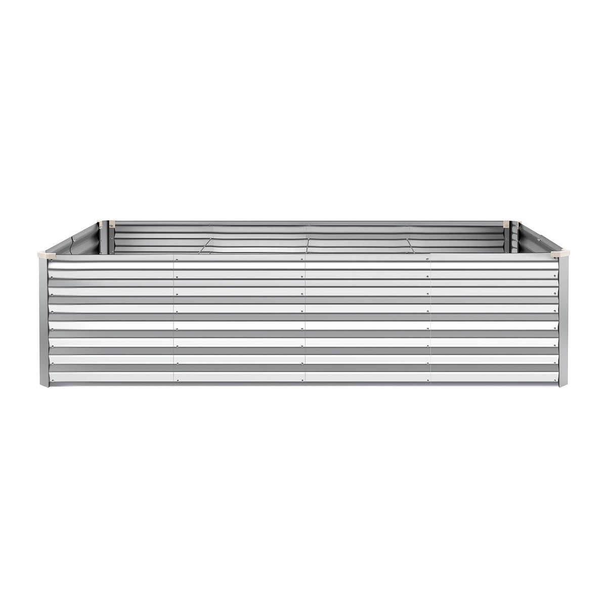 VEVOR cinkota paaugstinātā dārza dobe 2400 × 1200 × 620 mm, taisnstūra metāla stādīšanas kaste bez pamatnes ar cimdiem, Alu - cinka pārklājums, piemērota ziedu un dārzeņu audzēšanai, sudraba krāsā - ZEMLETES.LV