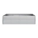 VEVOR cinkota paaugstinātā dārza dobe 2400 × 1200 × 620 mm, taisnstūra metāla stādīšanas kaste bez pamatnes ar cimdiem, Alu-cinka pārklājums, piemērota ziedu un dārzeņu audzēšanai, sudraba krāsā