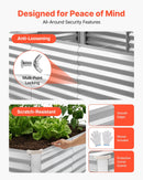 VEVOR Cinkota paaugstinātā dārza dobe 2400 x 1200 x 860 mm, taisnstūrveida metāla stādīšanas kaste āra lietošanai bez apakšas, alumīnija-cinka pārklājums, ar cimdiem, sudraba krāsa, ziedu un dārzeņu audzēšanai