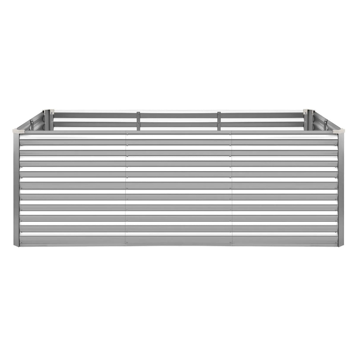 VEVOR Cinkota paaugstinātā dārza dobe 2400 x 1200 x 860 mm, taisnstūrveida metāla stādīšanas kaste āra lietošanai bez apakšas, alumīnija - cinka pārklājums, ar cimdiem, sudraba krāsa, ziedu un dārzeņu audzēšanai - ZEMLETES.LV