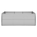 VEVOR Cinkota paaugstinātā dārza dobe 2400 x 1200 x 860 mm, taisnstūrveida metāla stādīšanas kaste āra lietošanai bez apakšas, alumīnija-cinka pārklājums, ar cimdiem, sudraba krāsa, ziedu un dārzeņu audzēšanai