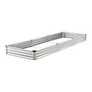 Metāla paaugstinātā dārza dobe 366 × 122 × 30 cm āra cinkota stādīšanas kaste sudraba krāsā