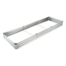 Metāla paaugstinātā dārza dobe 366 × 122 × 30 cm āra cinkota stādīšanas kaste sudraba krāsā