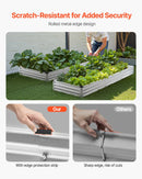 Metāla paaugstinātā dārza dobe 366 × 122 × 30 cm āra cinkota stādīšanas kaste sudraba krāsā