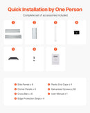 Metāla paaugstinātā dārza dobe 366 × 122 × 30 cm āra cinkota stādīšanas kaste sudraba krāsā