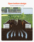 Metāla paaugstinātā dārza dobe 366 × 122 × 30 cm āra cinkota stādīšanas kaste sudraba krāsā