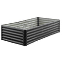 VEVOR metāla paaugstinātā dārza dobe 1,8 × 0,9 × 0,4 m, cinkota āra stādīšanas kaste ar atvērtu apakšu, liela stādīšanas dobe dārzeņu, ziedu, garšaugu un sukulentu audzēšanai, tumši pelēka