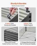 VEVOR metāla paaugstinātā dārza dobe 1,8 × 0,9 × 0,4 m, cinkota āra stādīšanas kaste ar atvērtu apakšu, liela stādīšanas dobe dārzeņu, ziedu, garšaugu un sukulentu audzēšanai, tumši pelēka