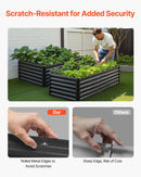 VEVOR metāla paaugstinātā dārza dobe 1,8 × 0,9 × 0,4 m, cinkota āra stādīšanas kaste ar atvērtu apakšu, liela stādīšanas dobe dārzeņu, ziedu, garšaugu un sukulentu audzēšanai, tumši pelēka