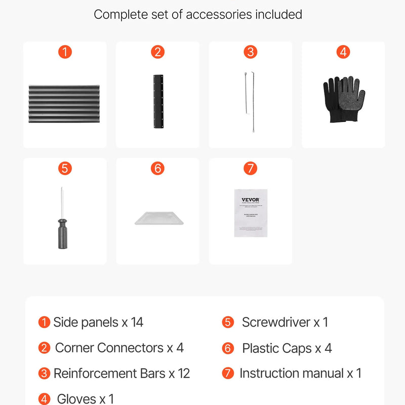 VEVOR metāla paaugstinātā dārza dobe 1,8 × 0,9 × 0,4 m, cinkota āra stādīšanas kaste ar atvērtu apakšu, liela stādīšanas dobe dārzeņu, ziedu, garšaugu un sukulentu audzēšanai, tumši pelēka