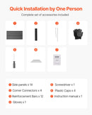 VEVOR metāla paaugstinātā dārza dobe 1,8 × 0,9 × 0,4 m, cinkota āra stādīšanas kaste ar atvērtu apakšu, liela stādīšanas dobe dārzeņu, ziedu, garšaugu un sukulentu audzēšanai, tumši pelēka