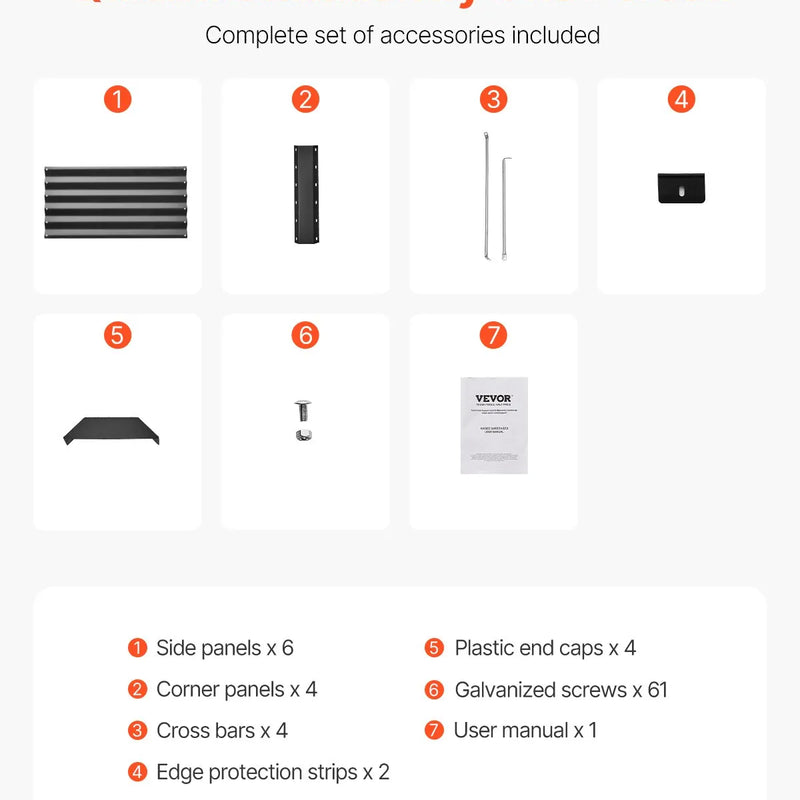 Metāla paaugstinātā dārza dobe 183 × 91 × 46 cm āra cinkota stādīšanas kaste tumši pelēka