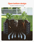 Metāla paaugstinātā dārza dobe 183 × 91 × 46 cm āra cinkota stādīšanas kaste tumši pelēka