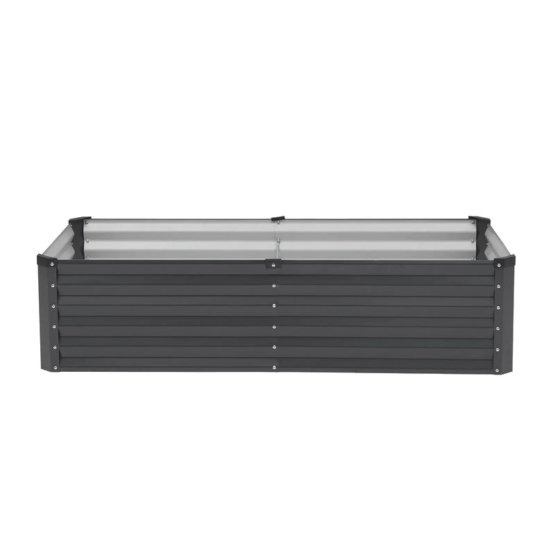 Metāla paaugstinātā dārza dobe 183 × 91 × 46 cm āra cinkota stādīšanas kaste tumši pelēka