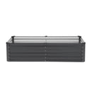 Metāla paaugstinātā dārza dobe 183 × 91 × 46 cm āra cinkota stādīšanas kaste tumši pelēka