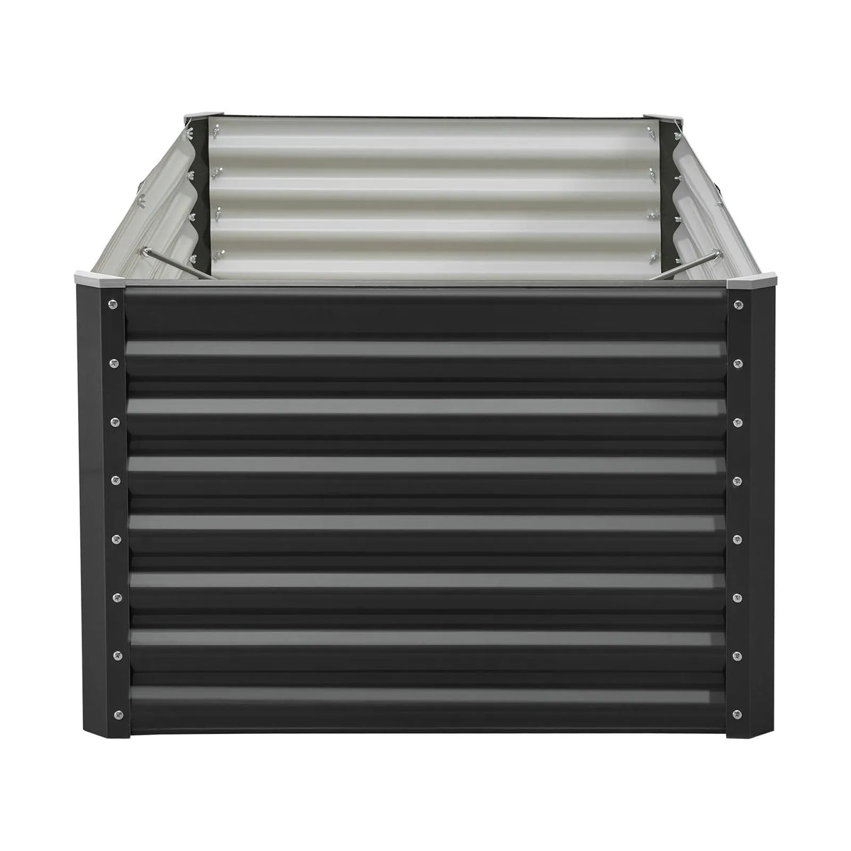VEVOR Metāla paaugstinātā dārza dobe 1,8 × 0,9 × 0,6 m, āra cinkota stādīšanas kaste ar atvērtu pamatni, liela paaugstinātā dobe dārzeņu, ziedu, garšaugu un sukulentu audzēšanai, tumši pelēka - ZEMLETES.LV