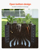 Metāla paaugstinātā dārza dobe 183 × 91 × 61 cm āra cinkota stādīšanas kaste tumši pelēka
