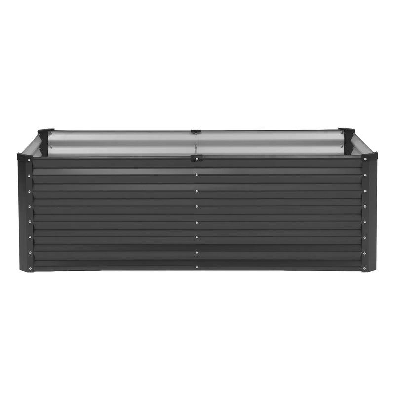 Metāla paaugstinātā dārza dobe 183 × 91 × 61 cm āra cinkota stādīšanas kaste tumši pelēka